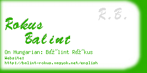 rokus balint business card